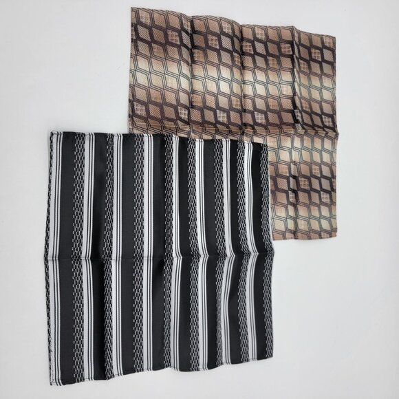 NWOT LOT X2‎ Unbranded Classic Career Polyester 10.5" Pocket Square - Picture 1 of 2
